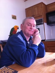 John Royer with Parrot